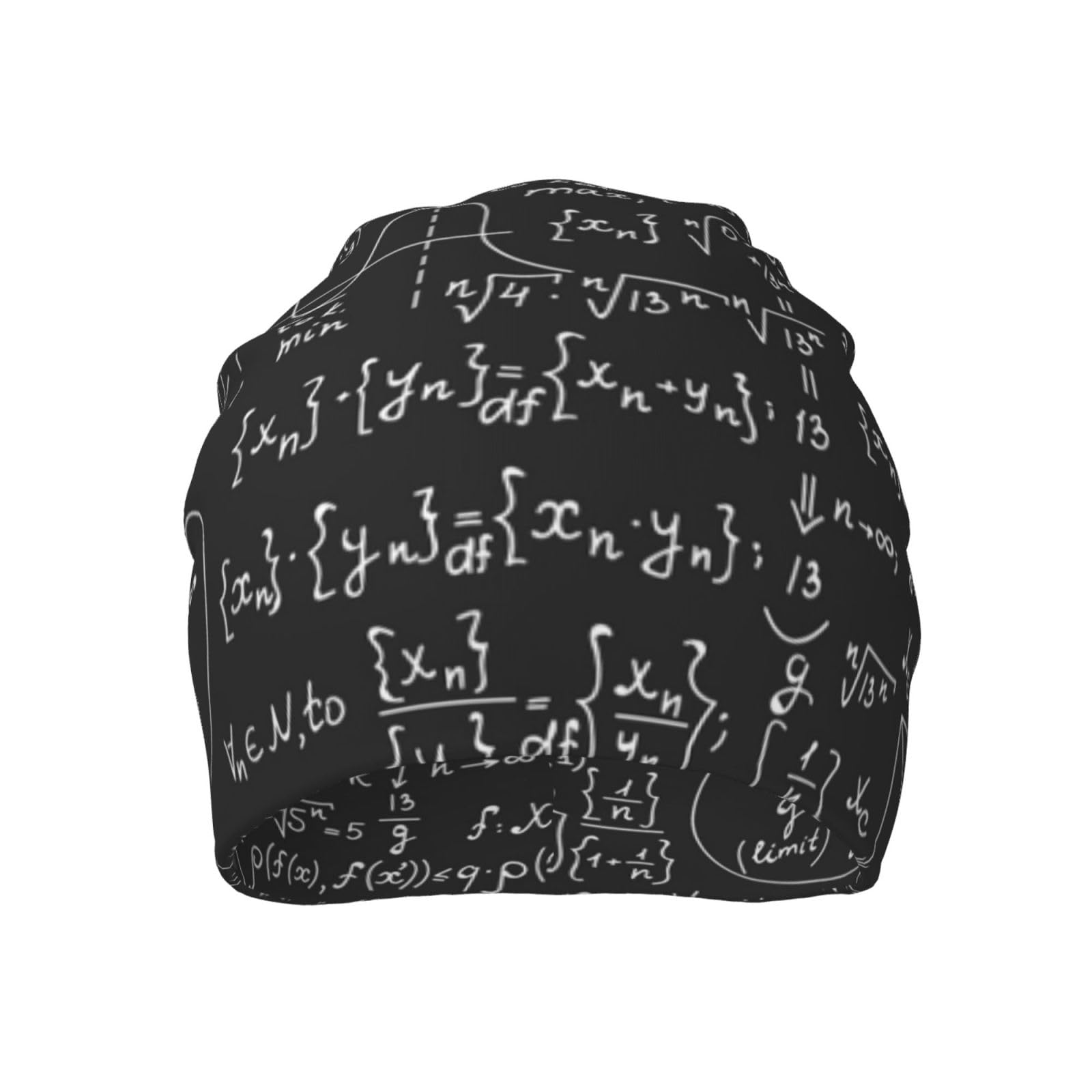 Multifunction Beanie Hat Math Design Jogging Cycling Baggy Beanies Soft Warm Chemo Hats Stretch Skull Cap - One Size