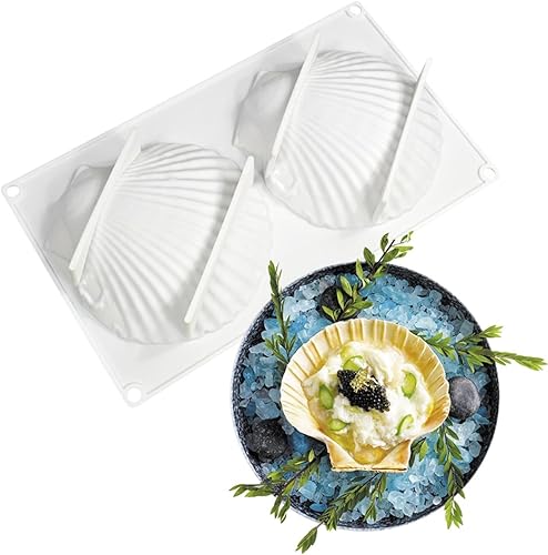 Miniatura 2 de mostsom Molde de silicona para hornear Big Sea Shell para hornear 3D Bakeware Molde de chocolate Molde de magdalenas Pan Pastel DIY Muffin