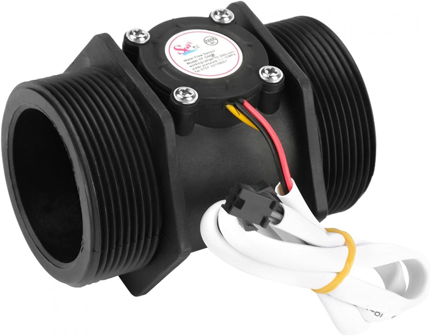 Water Flow Meter, DN50 G2" Turbine Flowmeter Water Flow Hall Sensor Switch Meter for Water heater