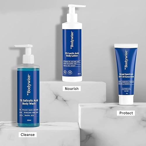 Miniatura 7 de Metrol Be Bodywise - Gel de baño con ácido salicílico al 1%, 12.7 fl oz con esponja vegetal y loción de ácido láctico al 5% de 6.8 fl oz para