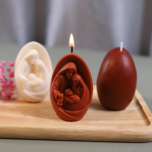 Miniatura 2 de Moldes de silicona con forma de familia de Jesús en 3D para velas de bricolaje, pilar de resina, velas de aromaterapia, cera de jabón, muestras de