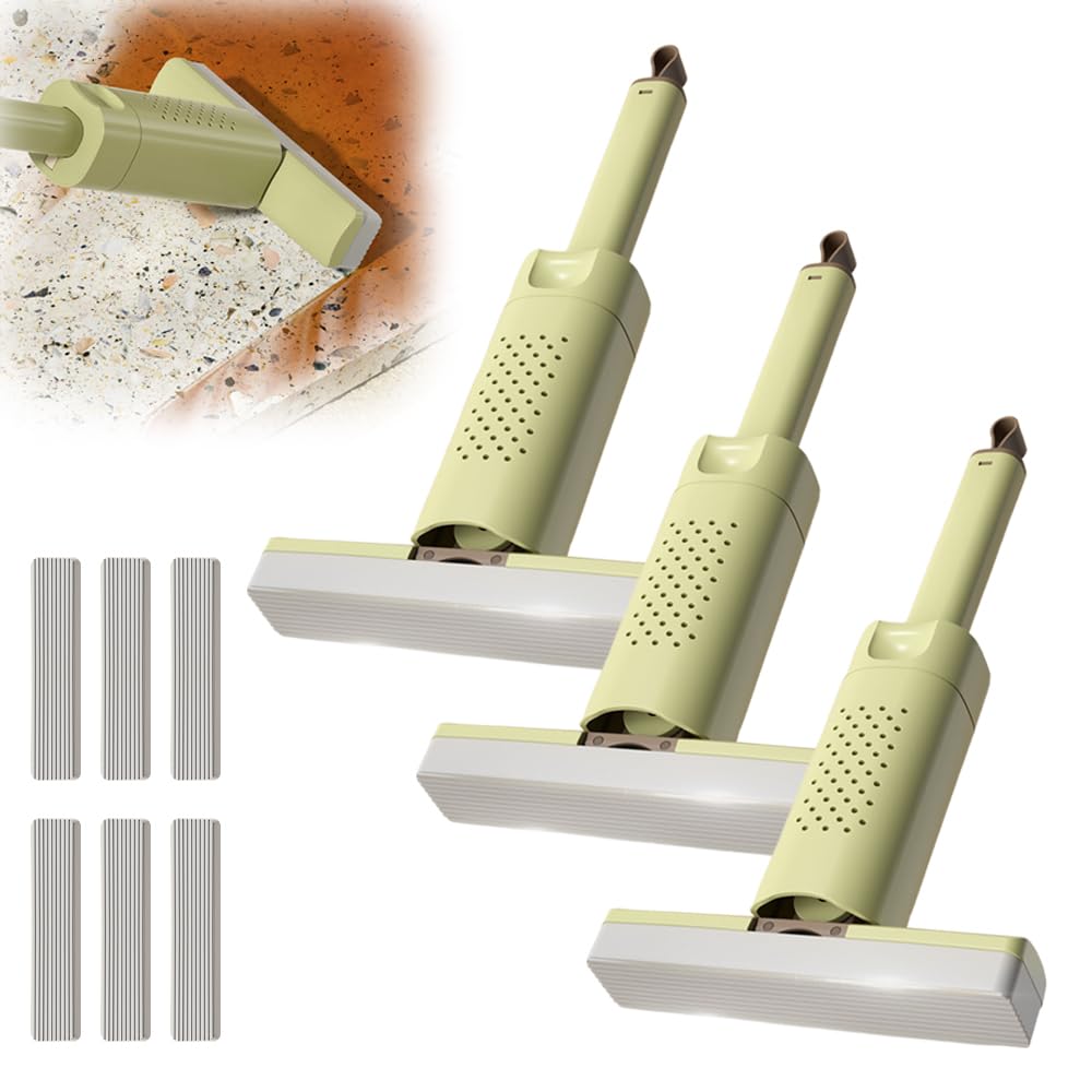 Faltbarer handwaschbarer Mini-Mopp, tragbarer selbstauswringender kleiner Mop, selbstdrückender Mini-Schwamm-Mopps, leistungsstarker saugfähiger Mopp, Mini-einfacher Wischmopp für Küche, Badezimmer,