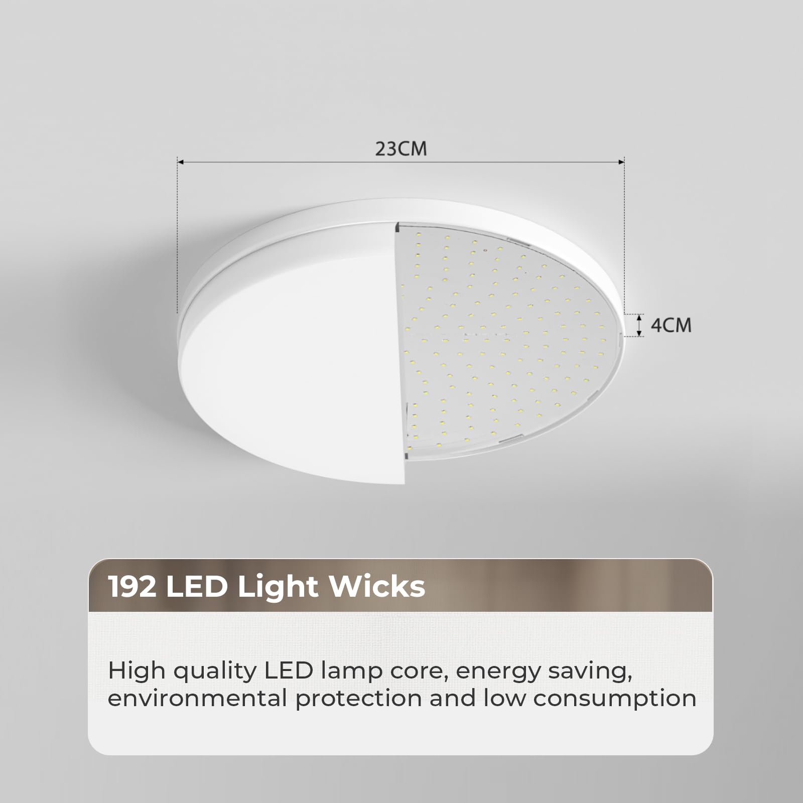 kuwork Round LED Ceiling Light 4000k, Fig. Reaccionario - Image 3