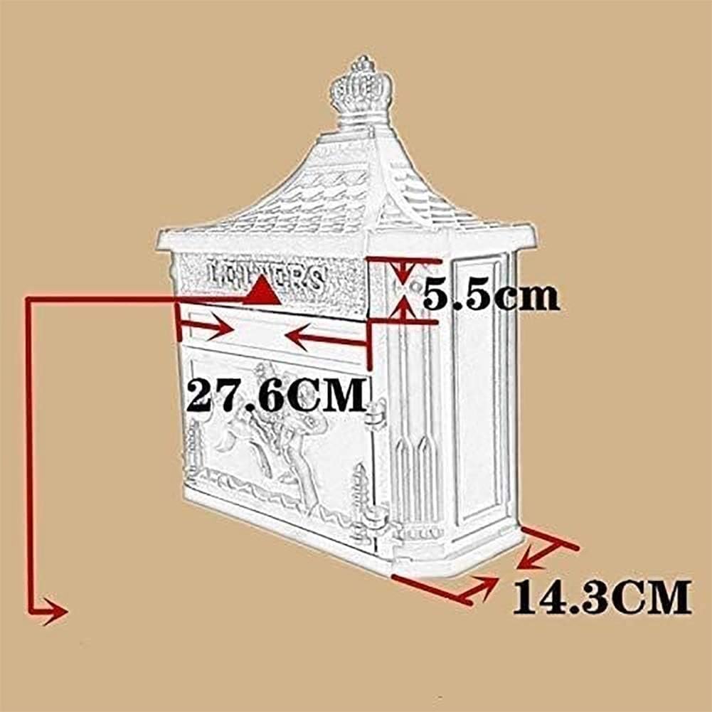 Wall Mount Letterbox Modern Design Mailbox Wall Mount with Lock and Key Large Letterbox for Modern House Apartment Rural Roadside