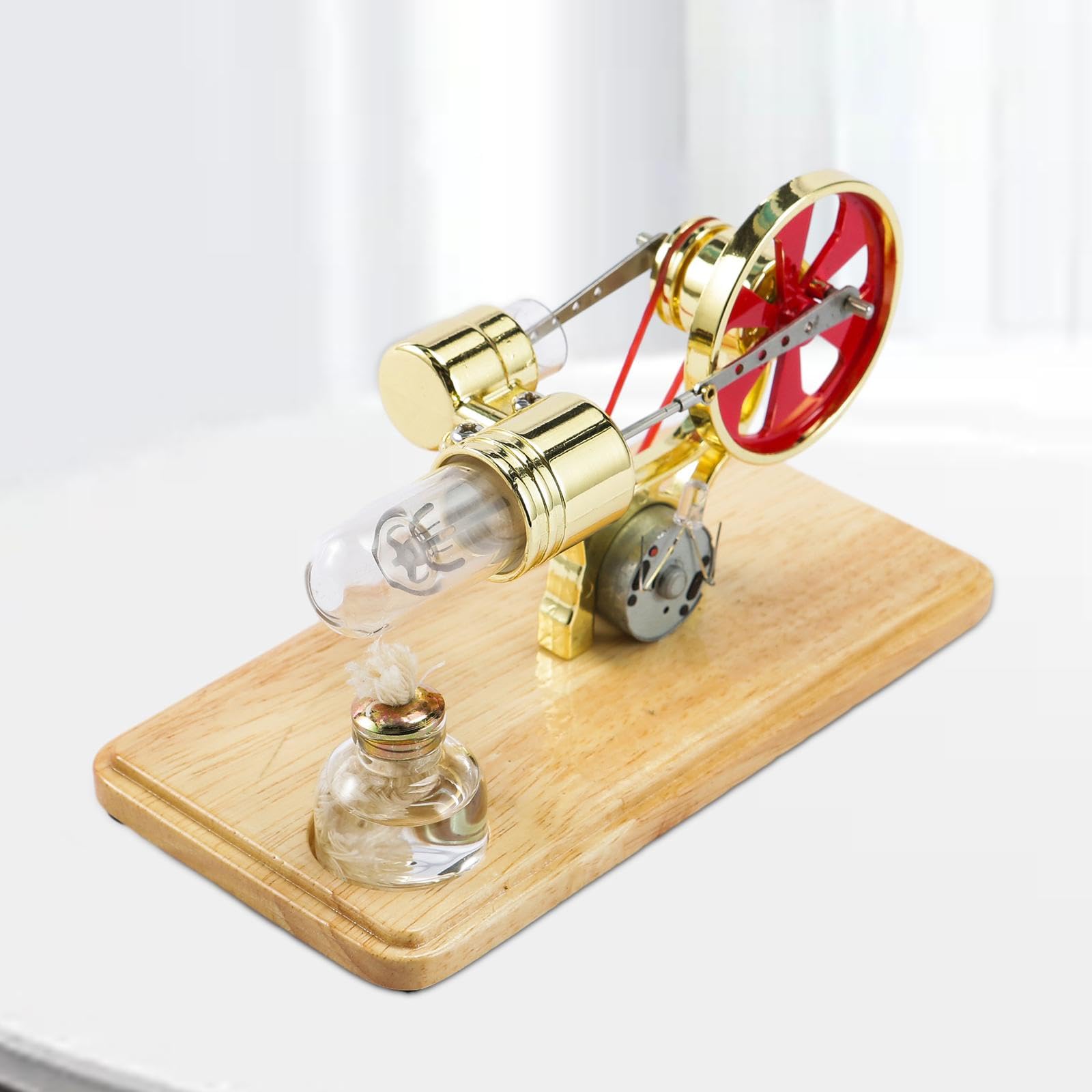 Kits de Modelos de Motores, Regalo Creativo, Motor Eléctrico de de Aire Caliente, Juguete Educativo Colorido para La Enseñanza de Ciencias, Oro