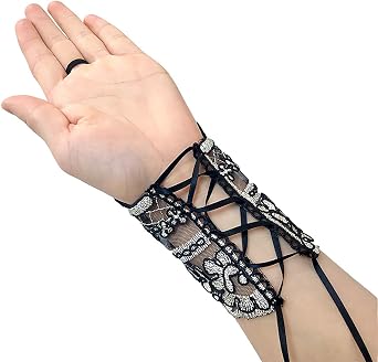 Lace Gloves for Women, Fingerless Wrist Gloves