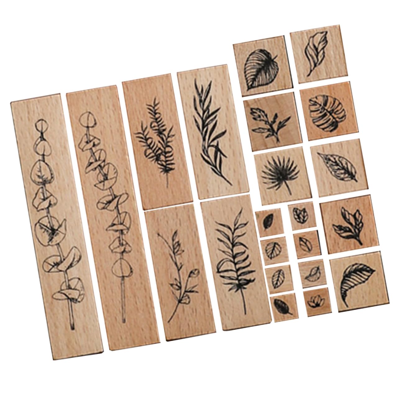 DOITOOL 4 Sätze Pflanzensiegelsatz Mini-stempel Pads Stempeln Scrapbooking-stempel Kleine Briefmarken Benutzerdefinierte Briefmarken Zeitschriftenstempel Für Journaling-zubehör Hölzern