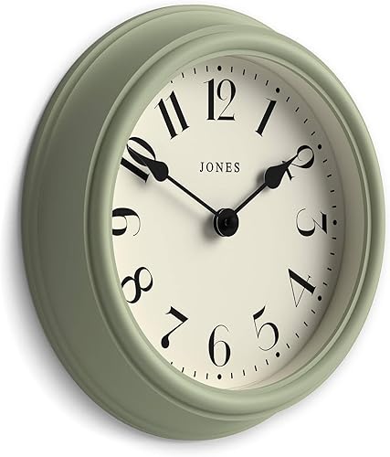 Miniatura 2 de JONES CLOCKS Frieze - Reloj de pared, pequeño y elegante, clásico, redondo, 9.1 in, verde salvia, bonito diseño, ideal para la cocina, sala de