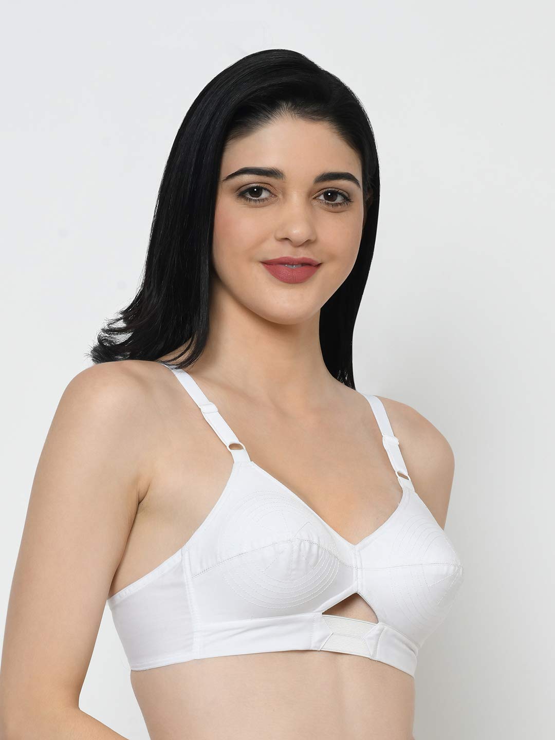 groversons paris beauty Women's Cotton Non Padded Non-Wired Push-Up Bra (CHANDERKIRAN_White_36)-picture-38