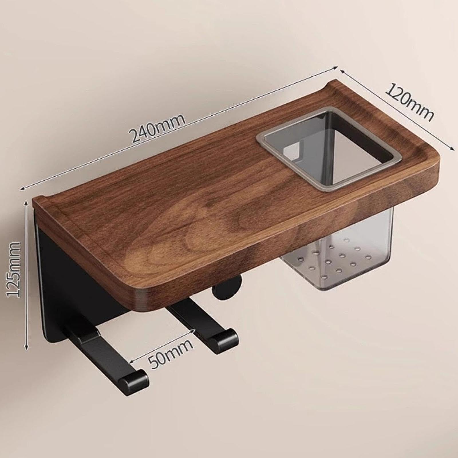 misppro Soporte de madera para secador de pelo, sin taladro, para baño, dormitorio