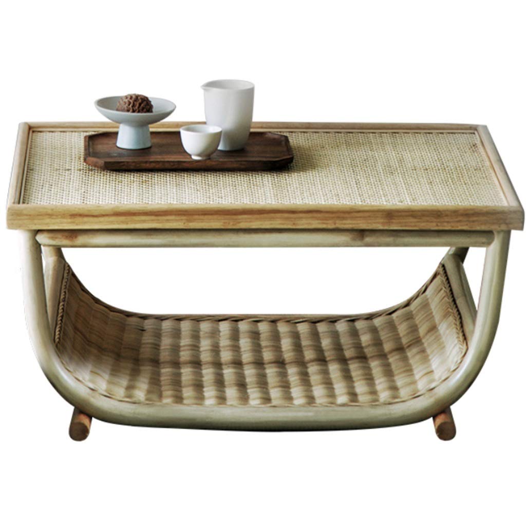 Bouts de canapé Petite Table Basse De Balcon en Rotin Indonésien, La Baie Vitrée Permet De Ranger Quelques Côtés, Table Basse Multifonctionnelle Créative, Table d'angle De Ferme Ancienne