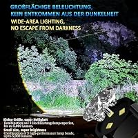 ASORT LED Taschenlampe Mini Extrem Hell，5000 Lumen Aufladbar，5 Lichtmodi kleine Torch mit Magnete und Langer Betriebsdauer，3* Starke Lampenperlen，IPX6 Wasserdicht, für Camping，Wandern，Outdoor，Notfälle – Ansicht 4