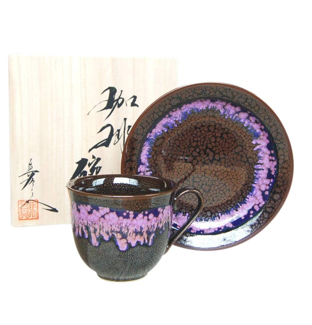 Amazon.co.jp: 【有田焼】真右エ門窯 花筏 コーヒー碗皿（馬場真右エ門