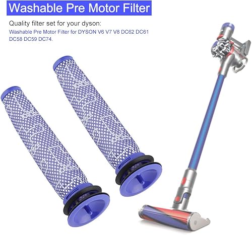 Miniatura 2 de 2 piezas de repuesto de filtros de aspiradora lavables, kit de reemplazo de filtro de vacío, filtro de premotor para aspiradora de mano V6 V7 V8