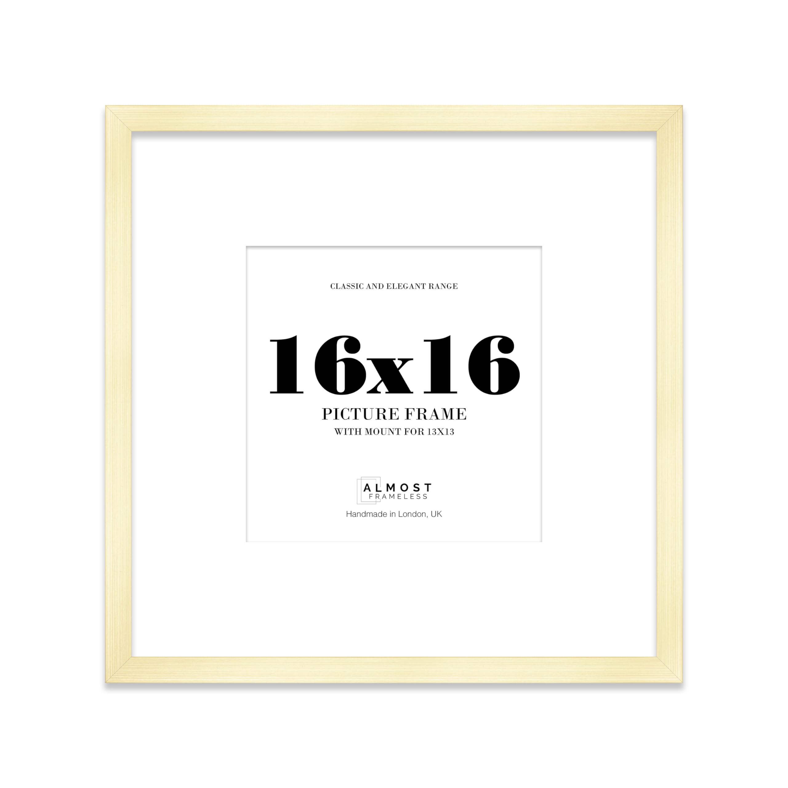 16X16" Gold Picture Frame16X16" Square Frame With 13X13" Mount For 16X16"/13X13" Pictures Art Deco Style Room Decor1 Pack from B&Q