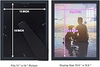 Vista 5 de Renditions Gallery - Marco para fotos de 11x14 pulgadas de estilo moderno de alta gama, hecho de madera maciza y cristal de alta definición listo