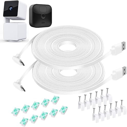 DIANMU Cable de alimentación de 26 pies para cámara Wyze Cam Pan V3 para interiores y exteriores, Blink Outdoor (3 generación), extensión de