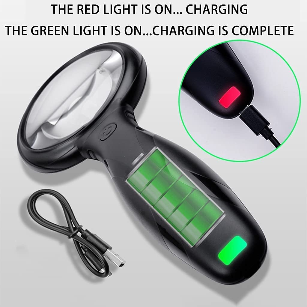 5X 10X Lupa LED Lupa de Mano Lupa de Carga USB para degeneración Macular, Lectura, Lupa de Lectura Artesanal Interesting