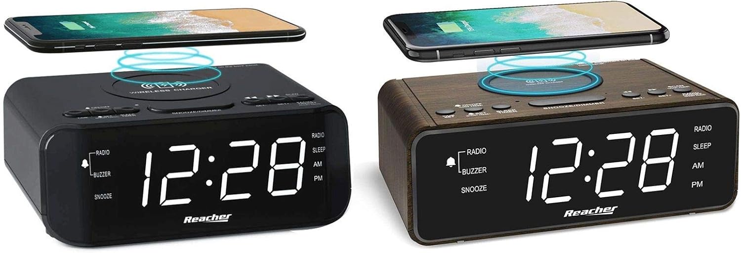 REACHER Wireless Charging Alarm Clock Radio BundleDigital