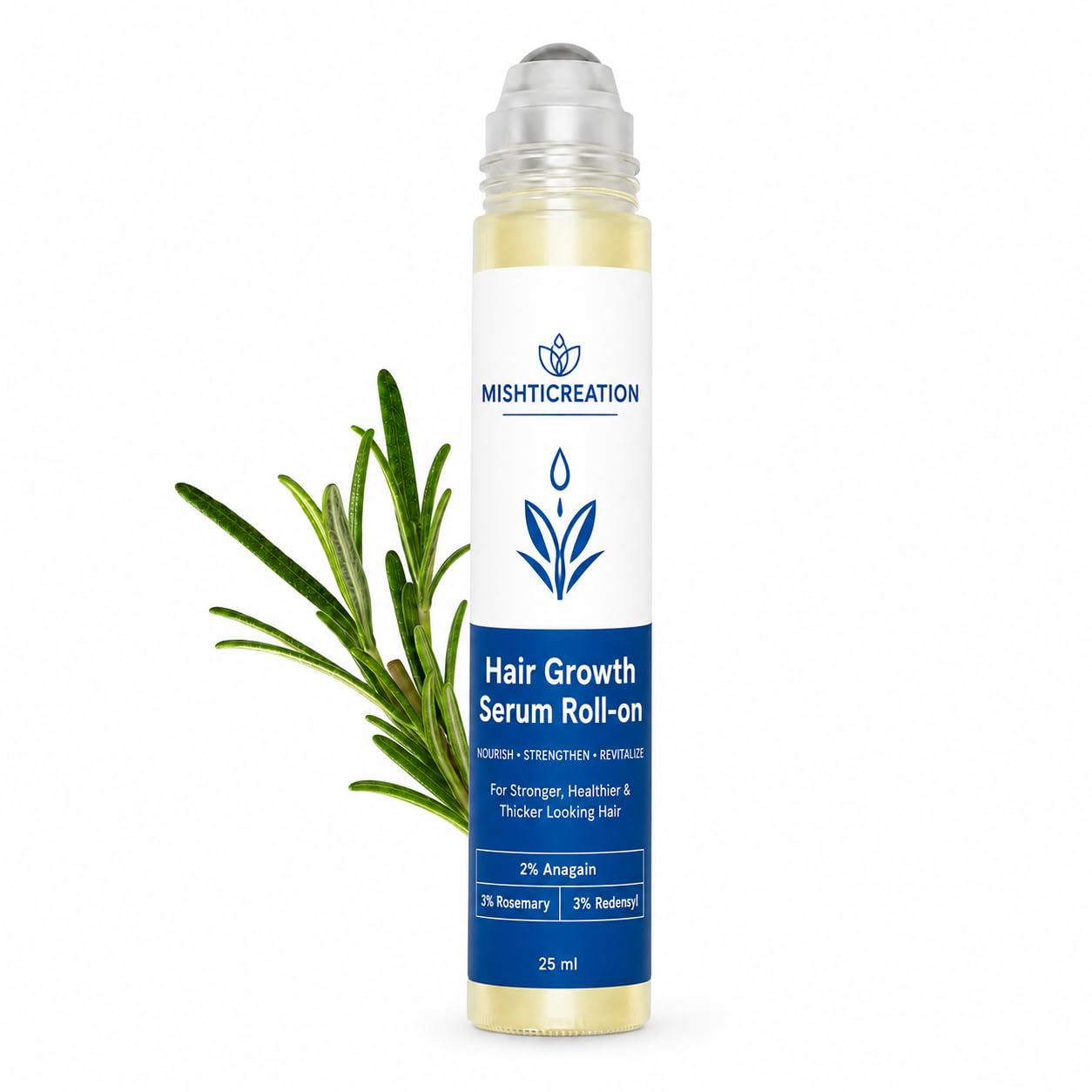 Advanced Hair Nourishing Roll-On Serum with 2% Anagain, 3% Redensyl & 3% Rosemary | Lightweight Scalp Care for Stronger, Thicker & Healthier Looking Hair | Men & Women | 25ml-picture-11