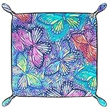  voiturier en Cuir d\'unité Centrale Plateau de fourre-Tout,de Bureau pour Porte-Monnaie de téléphone de pièce de Valet Tray Papillon coloré
