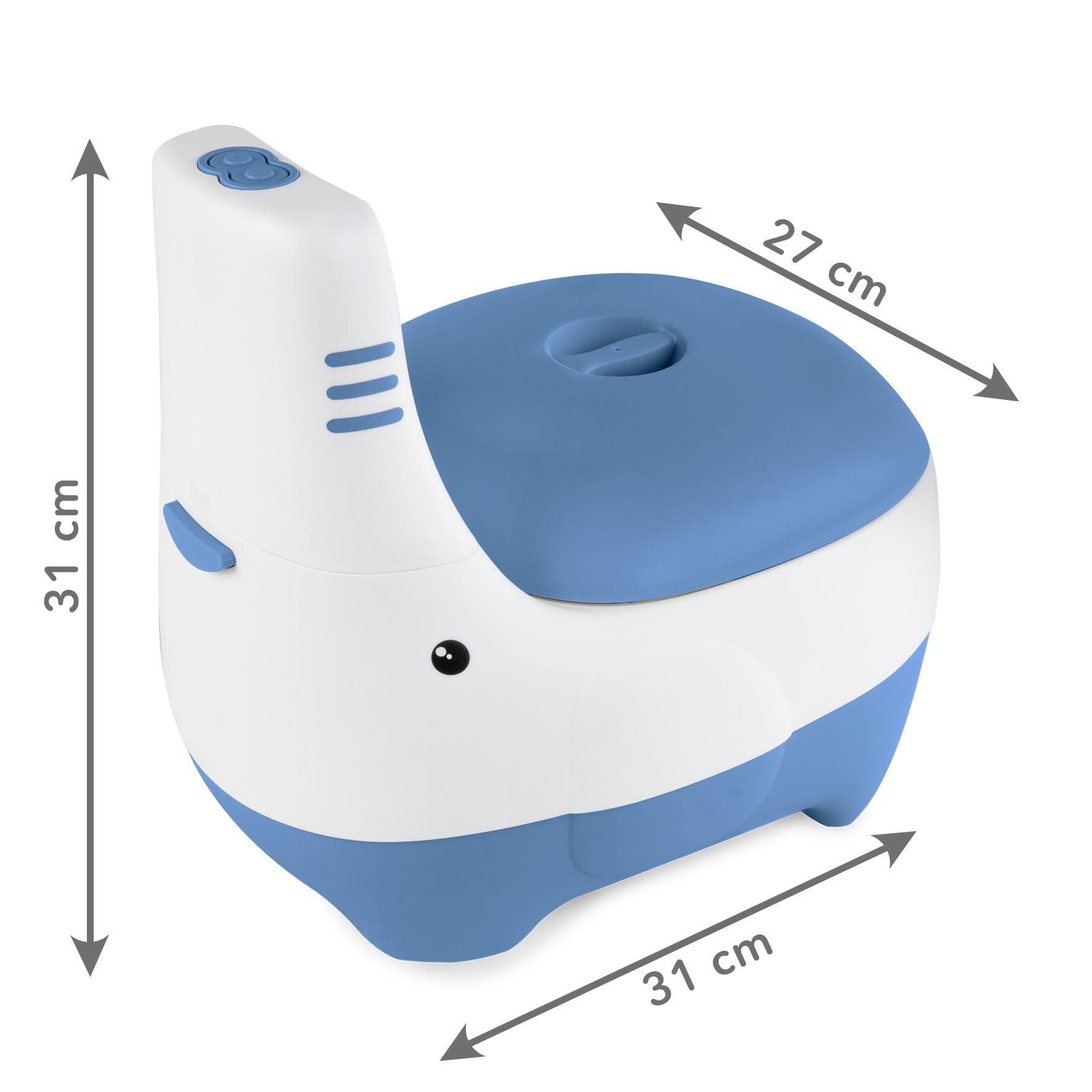 KIDWELL® Baby Töpfchen - Toilettensitz Kinder - Kidwell FINO Töpfchen für Kinder mit Musik & Spülgeräusch – Kindertoilette mit Herausnehmbarem Einsatz & Deckel – BPA-Frei ab 18 Monaten (Blau)