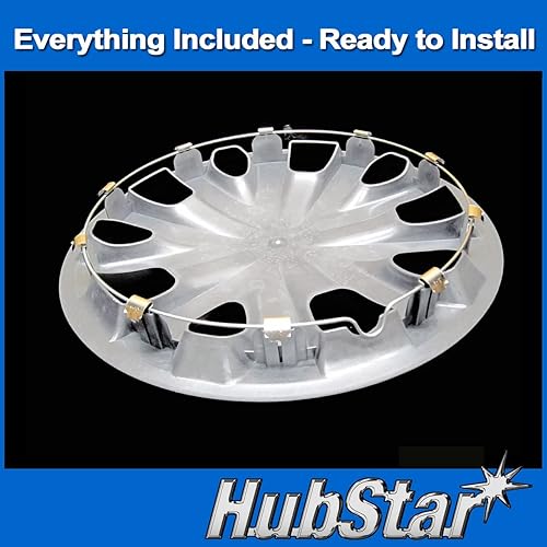 Miniatura 3 de Tapacubos de réplica premium, repuesto para Nissan Versa 2012-2019, cubierta de rueda plateada de 15 pulgadas, 1 pieza