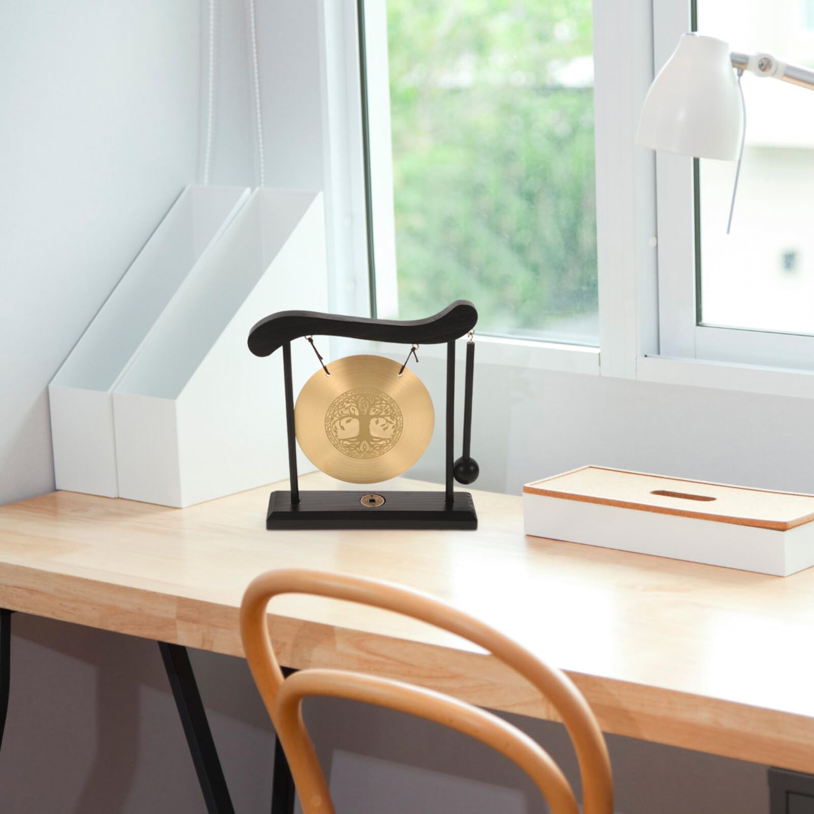 DECHOUS Desktop Gong Decorativo Con e Martello Feng Shui Con Della Decorazione Per