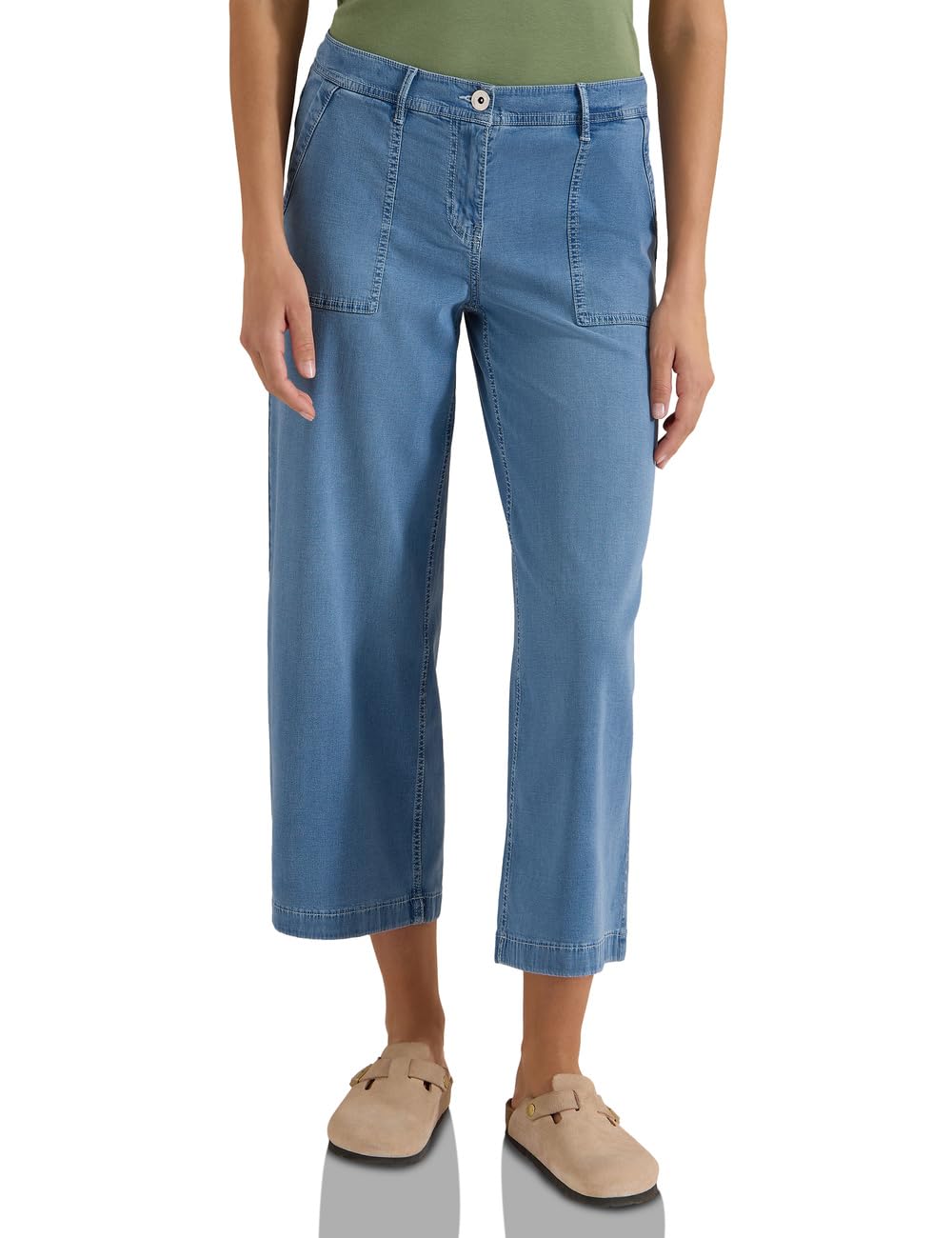 Cecil 3818623 - Jean Taille Haute et Coupe Ample - Poncho - Femme