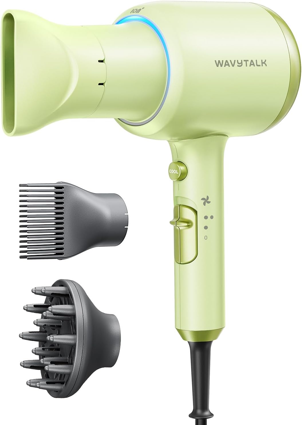 Wavytalk - 1875 W Professional Hair Dryer with Ion Hair Dryer with Diffuser for Women with Constant Temperature, Hair Dryer with Ceramic Technology, Quick-Drying, Light and