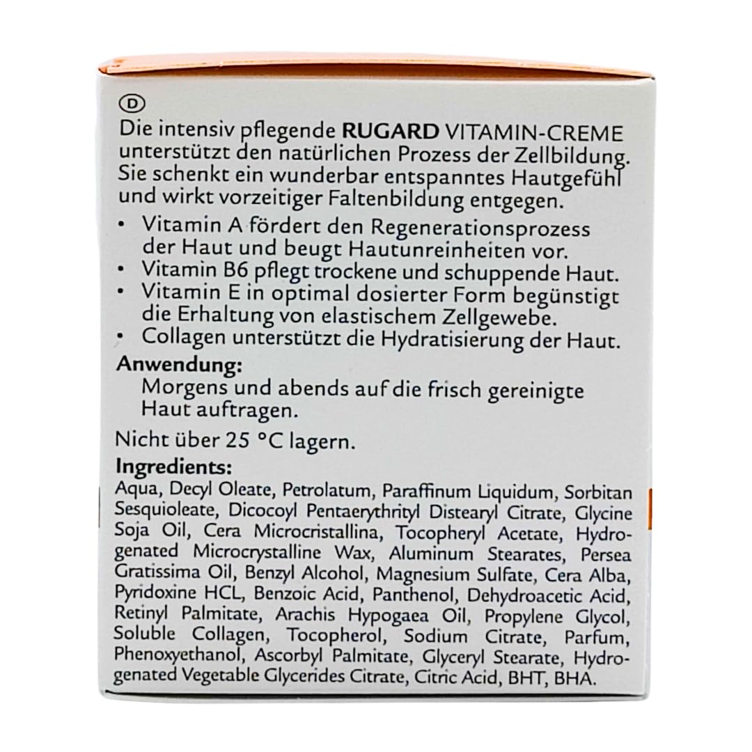 Vitamin Creme Gesichtspflege 3x 100 ml I gegen vorzeitige Faltenbildung I intensiv pflegend und glättend I Collagen, Vitamin A, Vitamin E, Vitamin B6 I Spar-Set plus Pharma-Perle givew-away