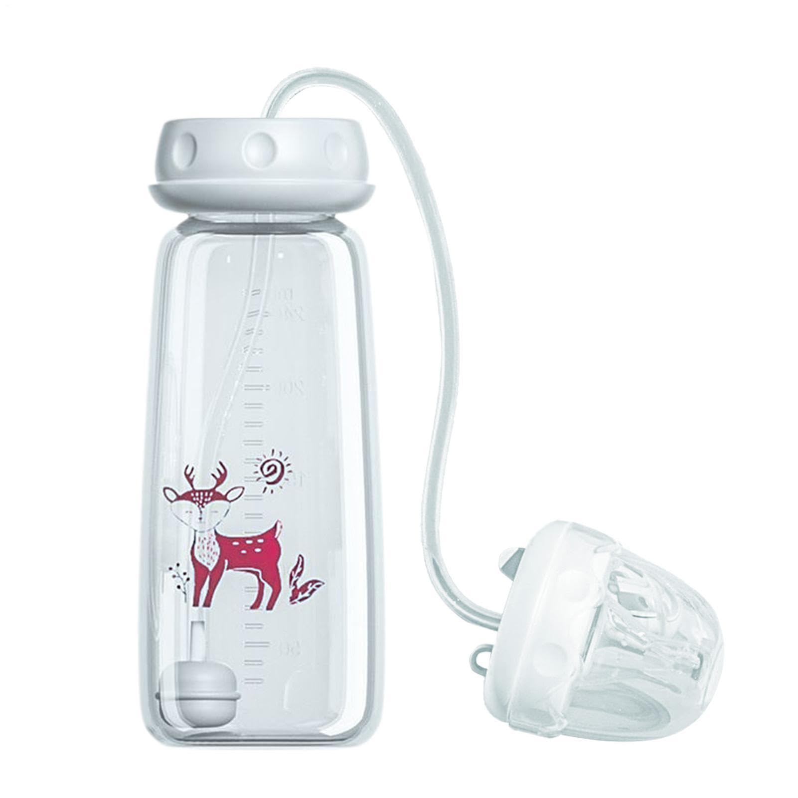 Anti-Colic Babys Bottles, 240ml Hands Free Anti-Colic Babys Bottle, Silicone Hands Free Wide Neck, Adjustable Fast Flow Milk Bottle, for Parents Indoor Outdoor Home Bedroom Nursery Hotel Travel