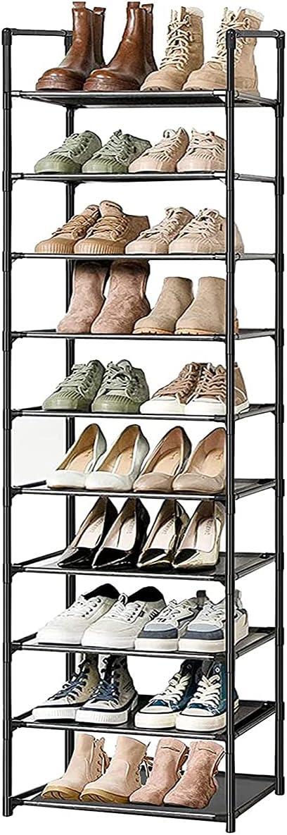 シューズラック 10段 18 足 靴収納 下駄箱 省スペース玄関収納 おしゃれ 靴入れ 靴棚 オーガナイザー 鉄構造 不織布 廊下 クローゼット A 21年新作入荷