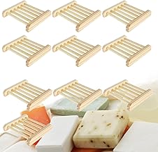 Wooden Soap Tray Self Draining Soap Dish Holder Bathroom Soap Case for Bathroom Kitchen Sink Soap Saver Natural Wooden Holder Hand Craft Bathtub Shower Dish Accessories(10Pcs)