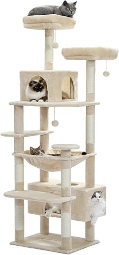 PAWZ Road Árbol grande para gatos, torre para gatos de 72 pulgadas para gatos grandes, condominio para gatos con postes rascadores y almohadillas