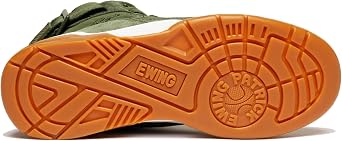 PATRICK EWING Athletics 33 HI Chive Green/White/Gum Retro Sneakers Premium Suede Upper Classic Gum Sole