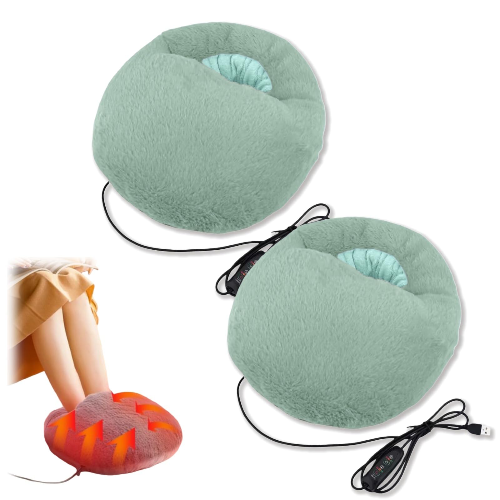 AirBlend Home ToesWarm Calentador de pies USB zapatillas calefactables de felpa para invierno y oficina con temperatura ajustable 50℃-60℃ diseño cómodo para mantener los pies calientes
