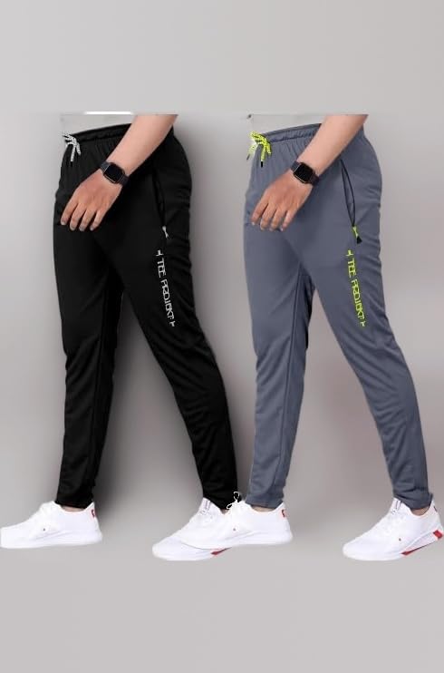 Pinkmint Men Combo Track Pant with Lycra Elastic Jogger Suitable for Active Wear, Jogger Yoga Wear, Sports (Pack of 2)