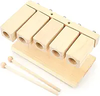 Conjunto de Bloco de Percussão Madeira Bordo Com Martelo, Instrumento Musical Som Claro para Conjunto Popular, Cor Madeira