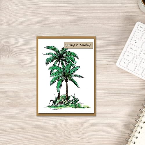 Miniatura 3 de Sellos transparentes de palmera de verano para hacer tarjetas, álbumes de recortes, decoraciones de bricolaje, sellos transparentes de palmera para