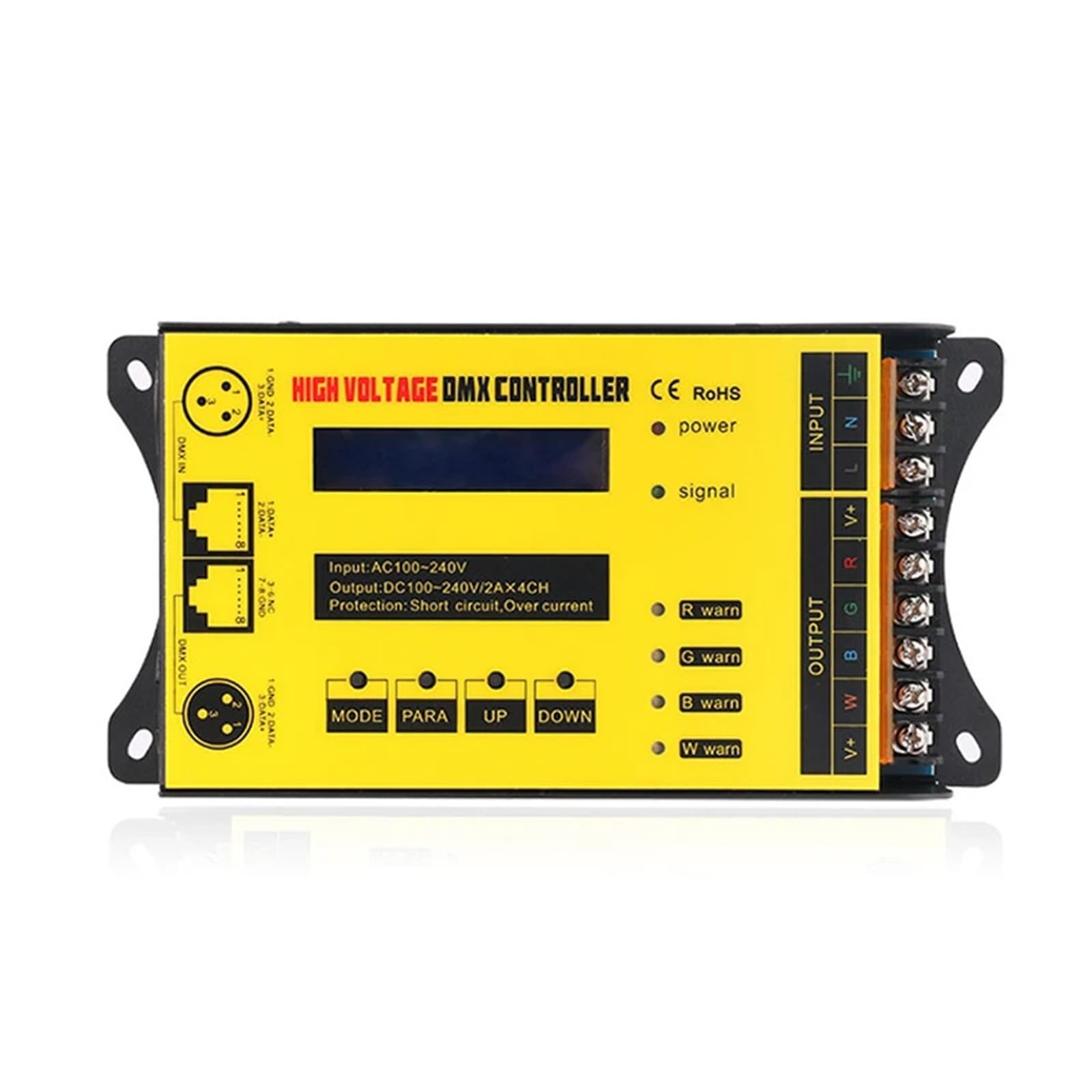 LBBCQVJK DMX512 high Voltage decoder RGBW Color 220V Light Strip Controller 110V, Indigo