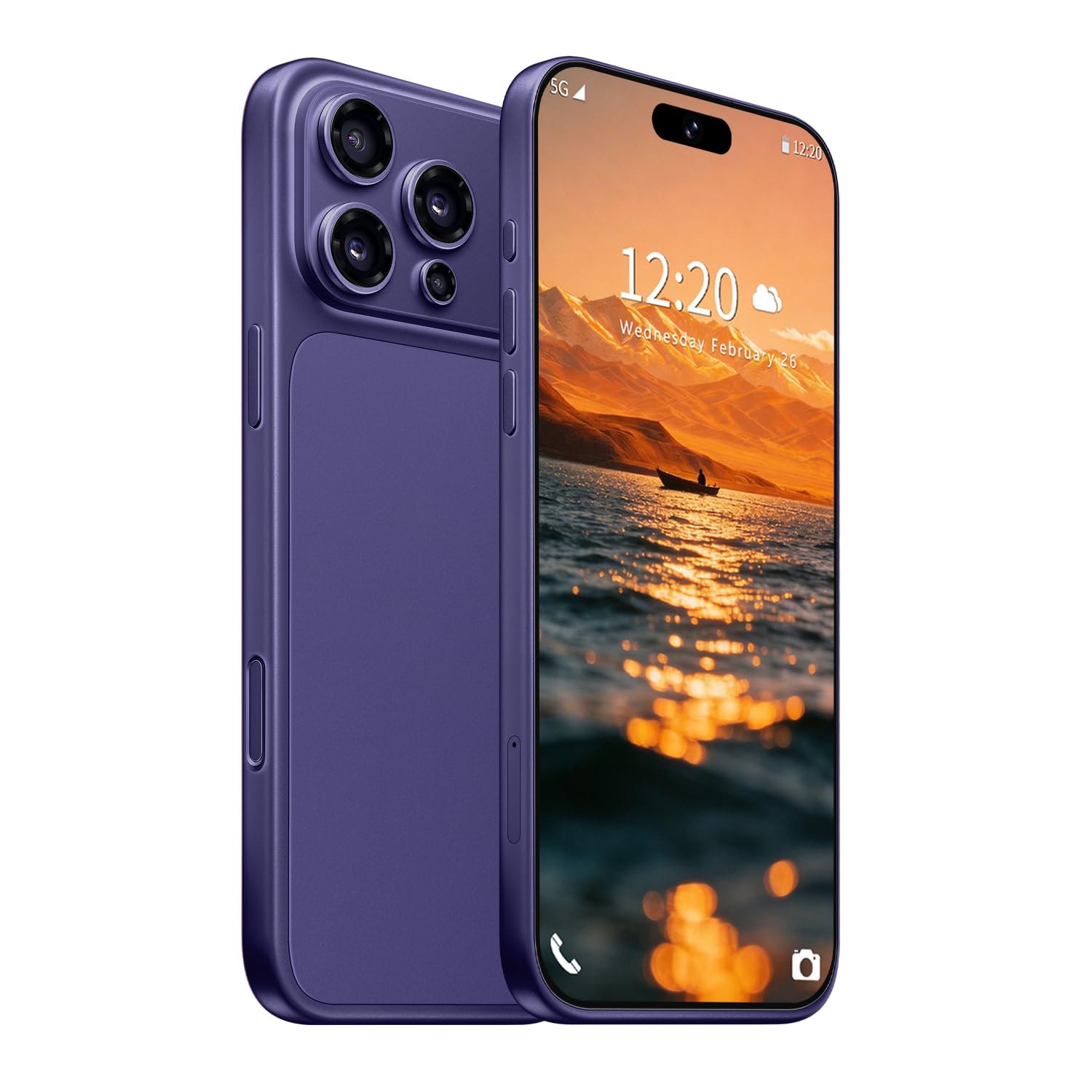 Huness 18 PM 16+1TB 7000mAh Battery 5G Unlocked Cell Phone (Deep Purple)