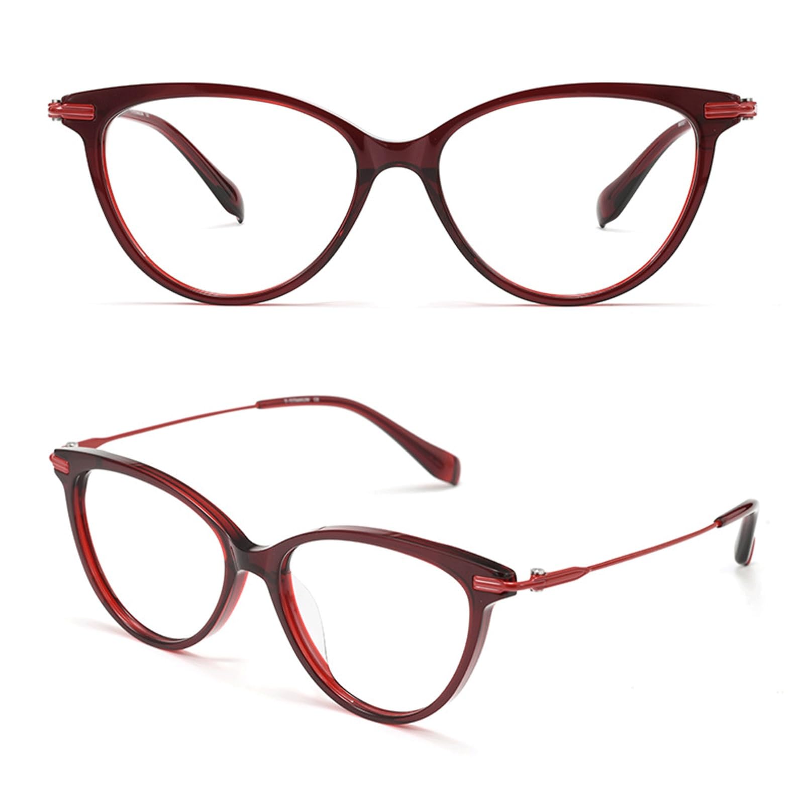 Occhiali da Vista con montature for Occhiali Grandi for Computer | Occhiali da lettura senza prescrizione con montatura completa. Placcatura for occhiali in acetato di titanio puro(Blauw)