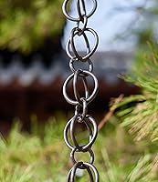 Vista 8 de Rain Chain Rain Diverter Chain Link Aluminum Gutter Chain, Circle Rain Catcher Chain for Roof Downspouts(100cm/3.3ft)
