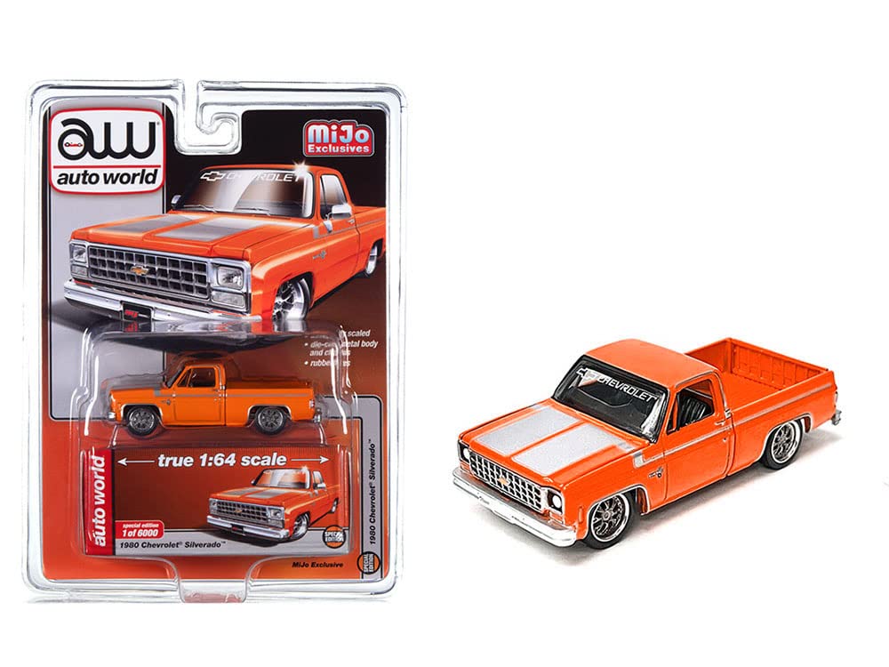 Modellino AUTOWORLD 1/64 – Chevrolet Silverado 1980 Due Toni Argento/bianco (CP7802)