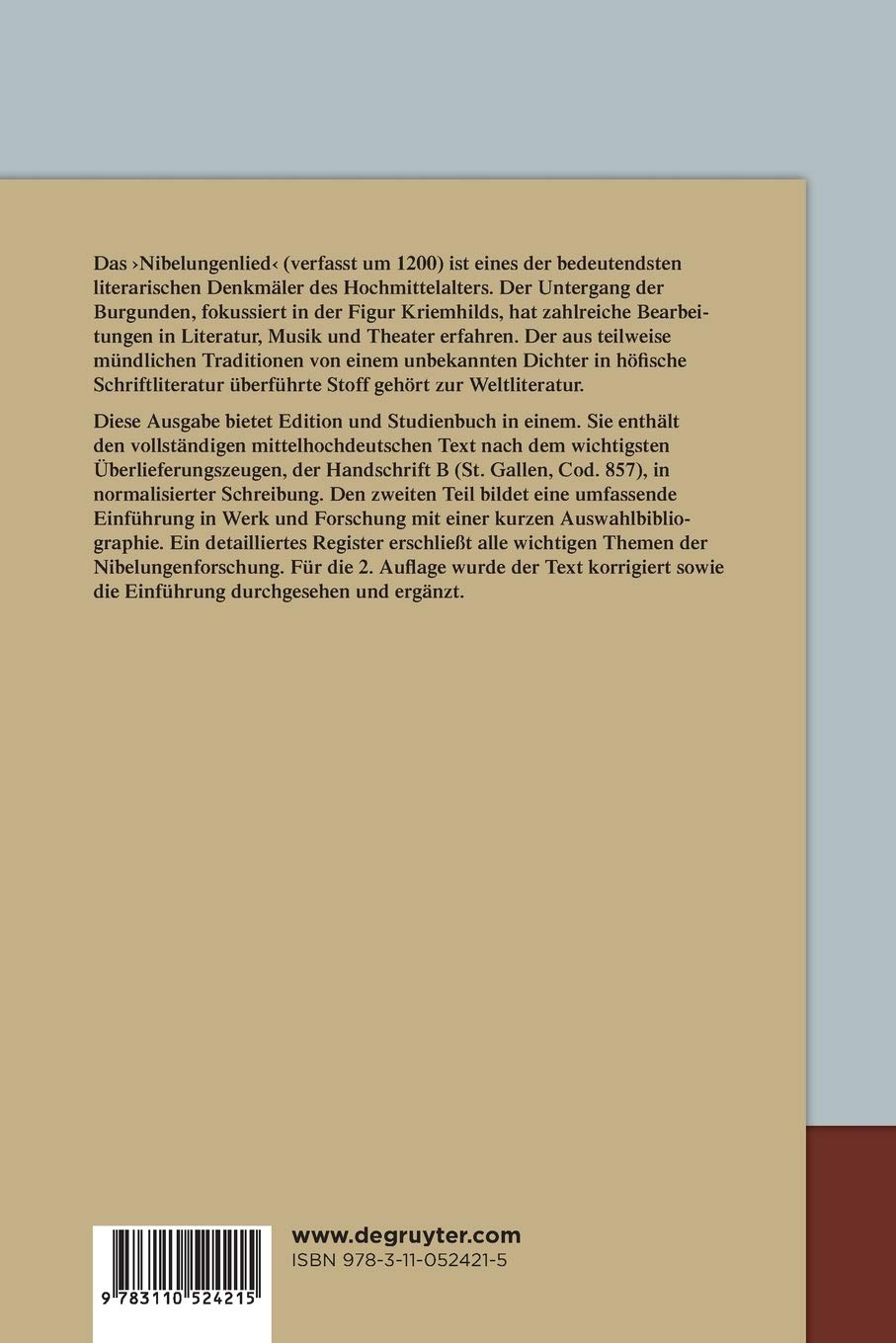 Das Nibelungenlied: Text und Einführung (De Gruyter Texte)
