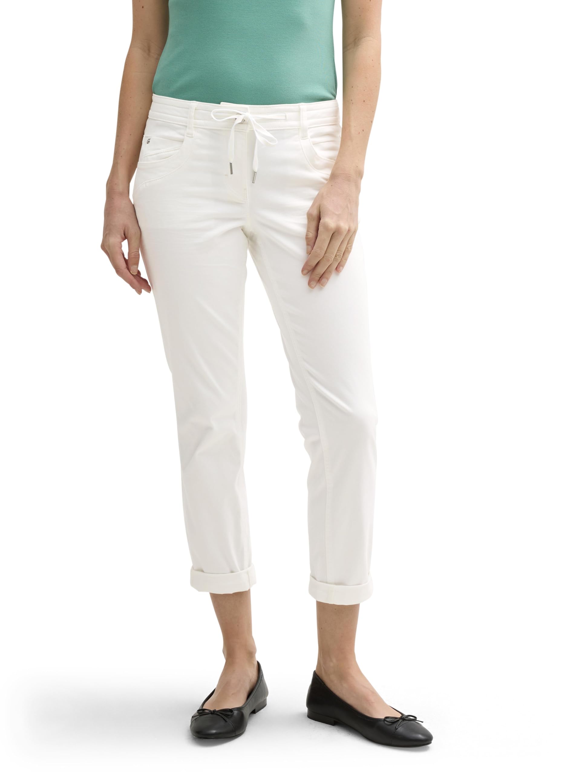 TOM TAILOR Damen Tapered Relaxed Hose mit Kordelzug