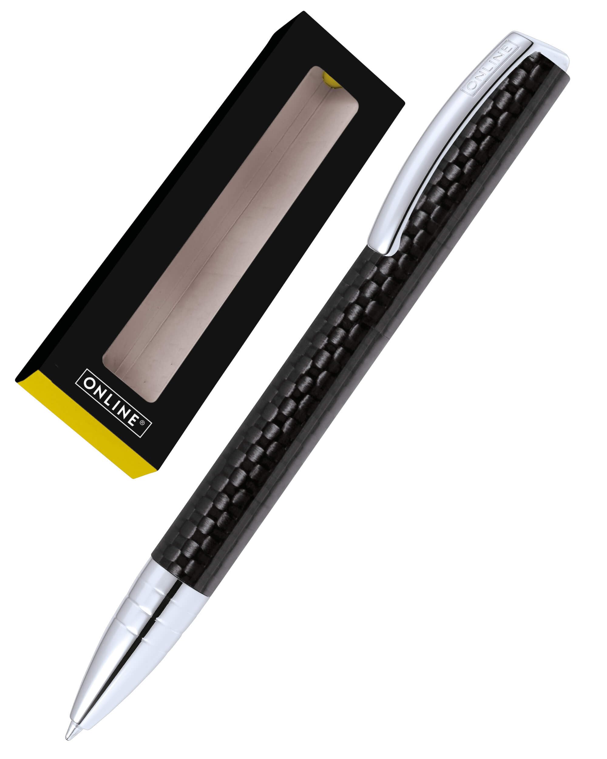 Online Ballpen Vision Carbon | made of aluminum |with international king size refill | refillable | writing colour black | in gift box