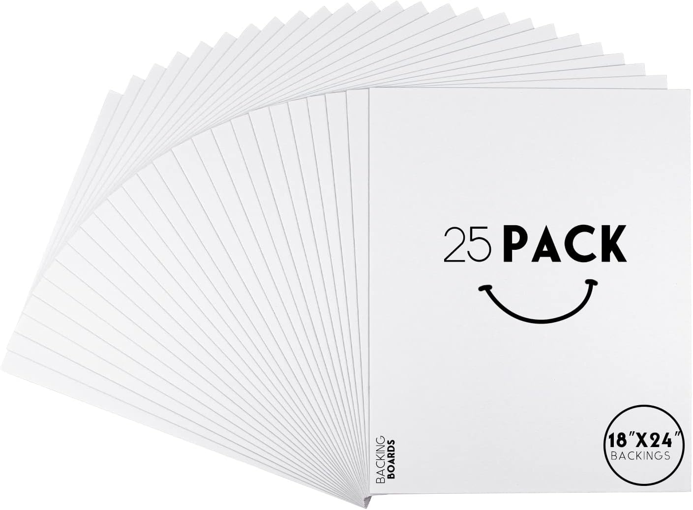 Golden State Art, 25 Pack 18x24 Bright White Backing Boards for Frames, Pictures, Photos and More