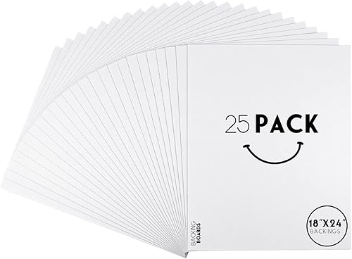 Miniatura 23 de Golden State Art, Paquete de 25 tableros de respaldo blanco brillante de 12 x 12 pulgadas para marcos, fotos, fotos y más
